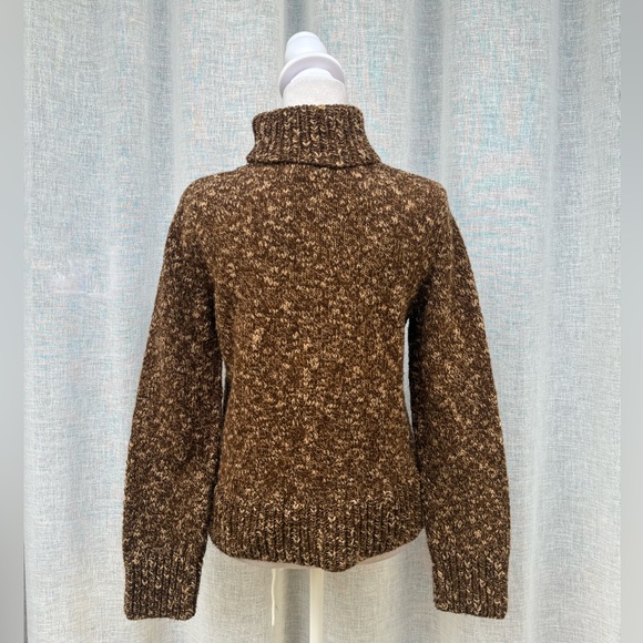 Ralph Ralph Lauren brown knitted turtleneck melange sweater - Picture 2 of 7